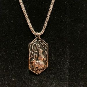 NWOT Bunny/Moon Necklace